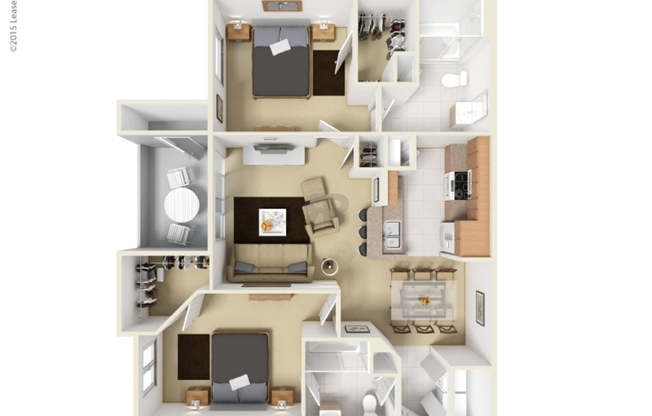 2 beds, 2 baths, 935 sqft, $1,579
