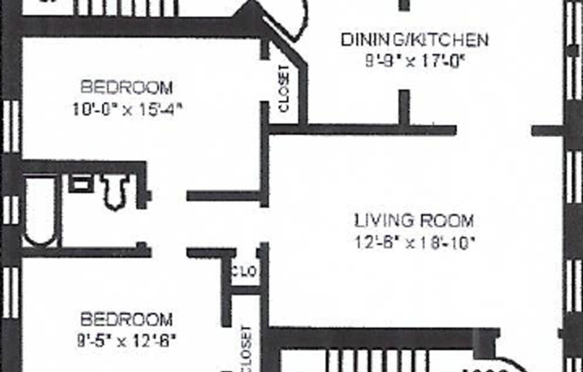 2 beds, 1 bath, 815 sqft, $1,795, Unit 1006-3