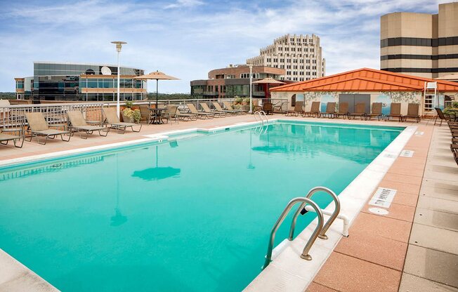 Rooftop pool with sundeck at The Metropolitan Bethesda MD