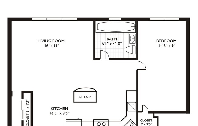 1 bed, 1 bath, 402 sqft, $1,780, Unit 506