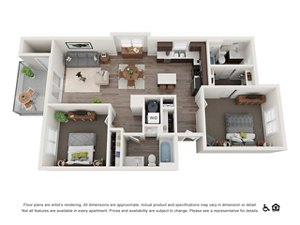 2 beds, 2 baths, 1,053 sqft, $1,775