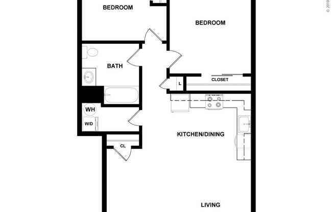 Riverside Arms - Two Bedroom One Bath - 2 bed - 1 bath - 915 sf