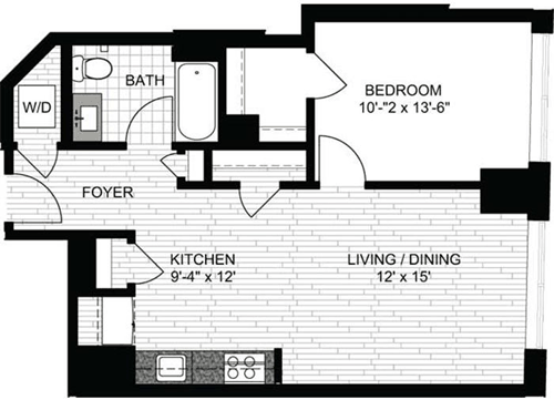 1 bed, 1 bath, 663 sqft, $3,565, Unit 0625