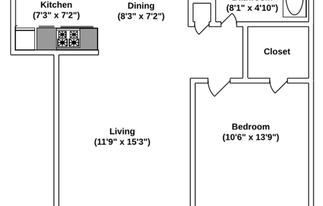 1 bed, 1 bath, 700 sqft, $745