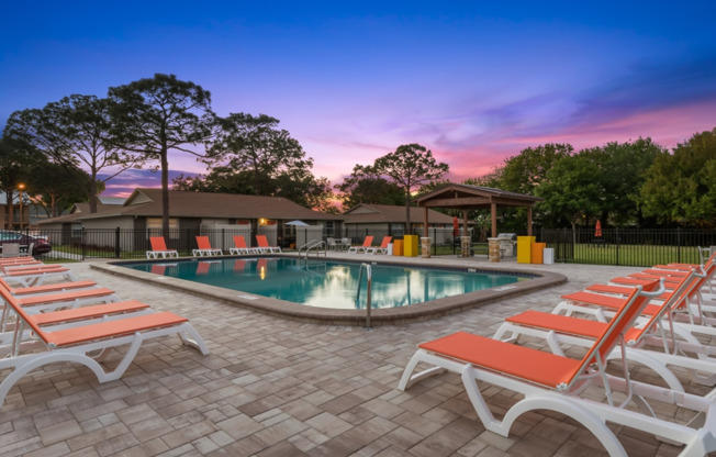 Pool Deck at Sunset