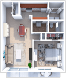1 bed, 1 bath, 836 sqft, $1,610