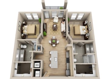 2 beds, 2 baths, 1,119 sqft, $2,125