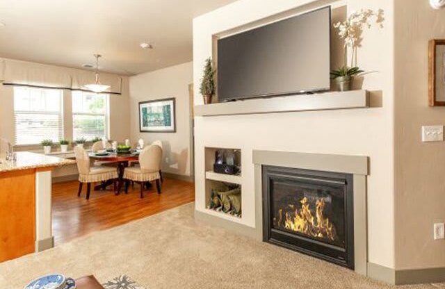 Clubroom With Smart Tv And Fireplace at San Moritz Apartments, Midvale