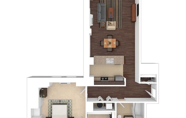 1 bed, 1 bath, 1,136 sqft, $2,645, Unit P-0212