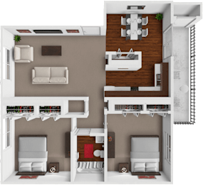 2 beds, 1 bath, 870 sqft, $1,125