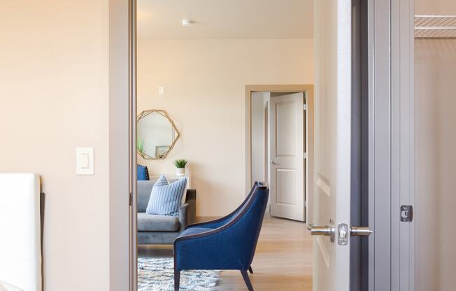 a view of the living room from the dining room