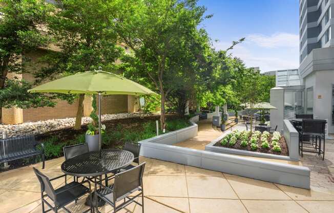 Courtyard with seating area  at Lenox Club, Arlington, Virginia