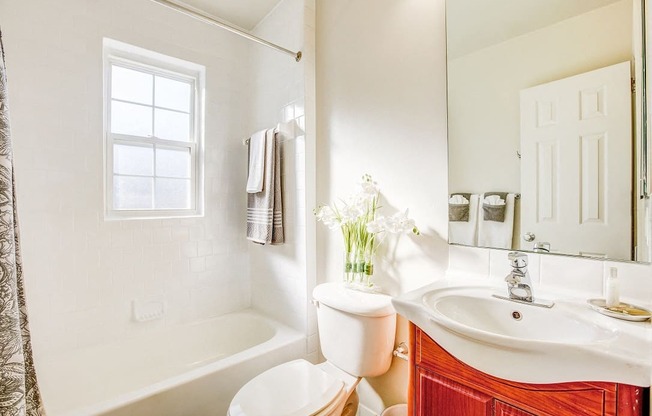 Upgraded bathroom fixtures at Myerton, Arlington, 22204