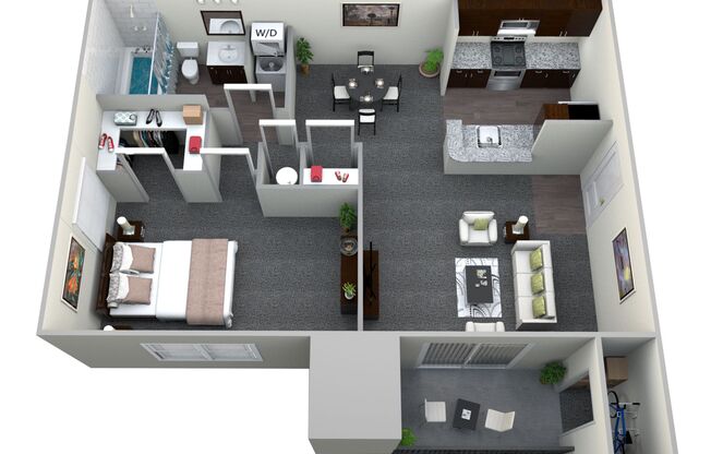 2 beds, 1 bath, 880 sqft, $1,661, Unit 27-2D