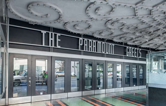 The Paramount Cafe has a modern design with a black and white color scheme.