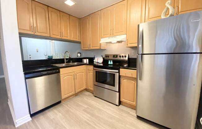 Kitchen with stainless steal appliances