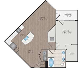 1 bed, 1 bath, 916 sqft, $1,685