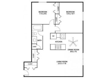 2 beds, 1 bath, 950 sqft, $1,705