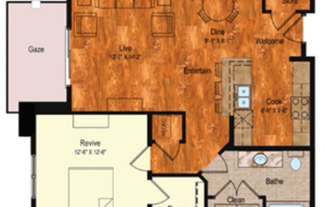 1 bed, 1 bath, 835 sqft, $1,610