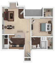 1 bed, 1 bath, 762 sqft, $1,419