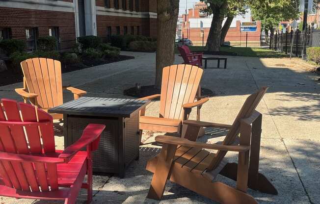 outdoor seating area at Residences at South High, Pennsylvania, 15203?