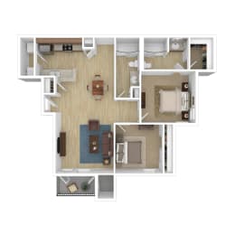 2 beds, 2 baths, 926 sqft, $1,272