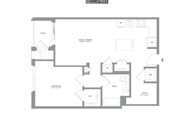 1 bed, 1 bath, 811 sqft, $2,200, Unit 111
