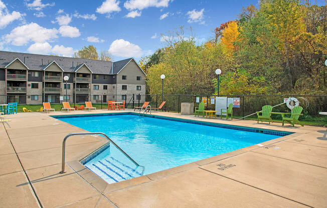 Blue Pool with Fall Trees