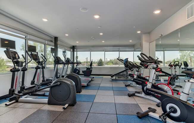 Fitness Center at West Line Flats Apartments in Lakewood, CO