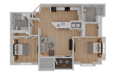 2 beds, 2 baths, 1,162 sqft, $2,070