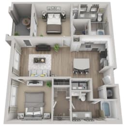 2 beds, 2 baths, 1,060 sqft, $1,785