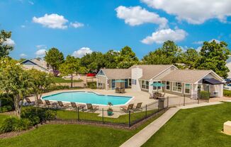 sparking swimming pool in our pearland apartment community