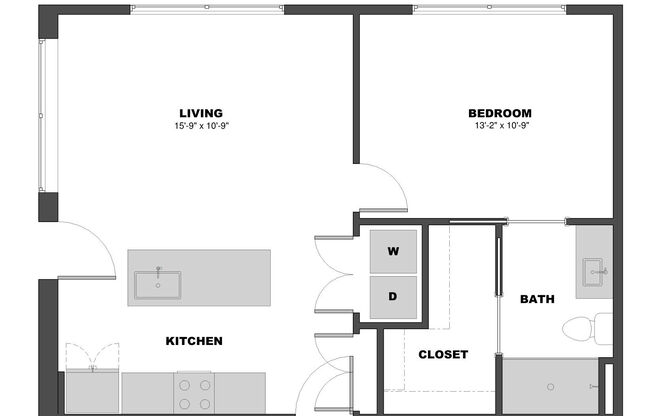 1 bed, 1 bath, 641 sqft, $1,530