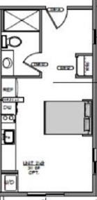 Studio, 1 bath, 331 sqft, $1,275, Unit 211