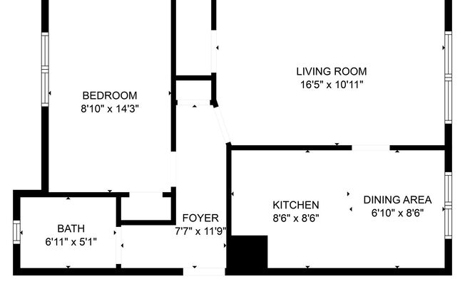 1 bed, 1 bath, 625 sqft, $1,090, Unit 204