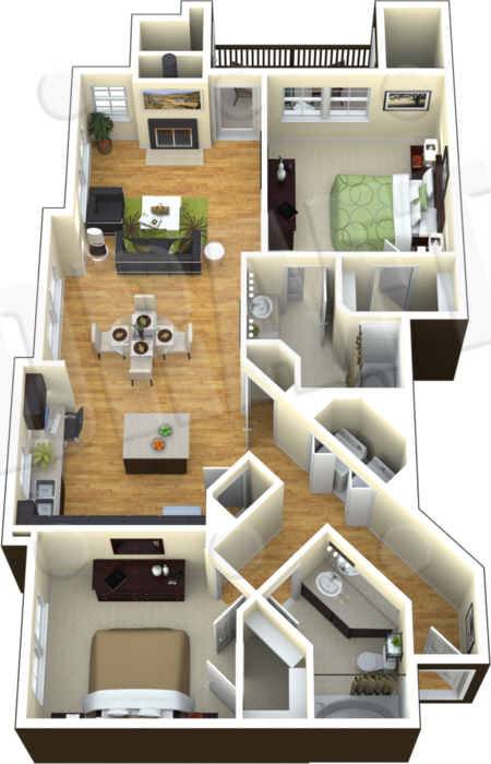 2 beds, 2 baths, 1,094 sqft, $2,468