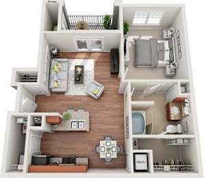 1 bed, 1 bath, 772 sqft, $1,291