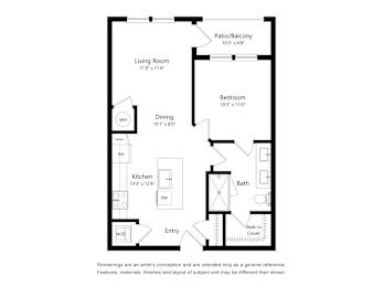 1 bed, 1 bath, 667 sqft, $2,024