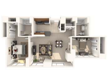 2 beds, 2 baths, 1,176 sqft, $2,670