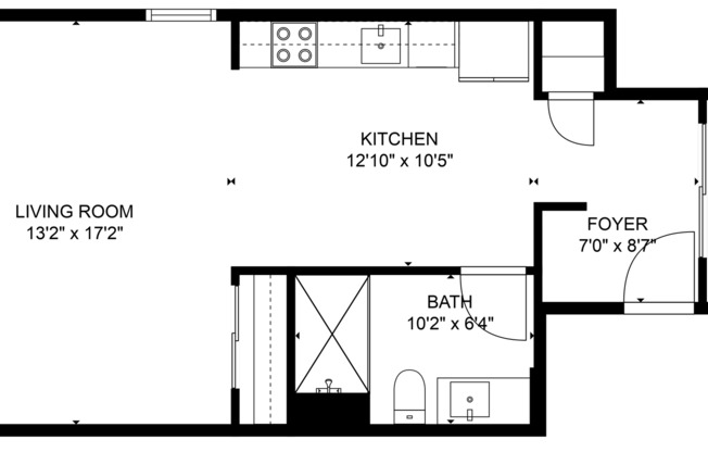 Studio, 1 bath, 625 sqft, $1,775, Unit 110 W Beall #513