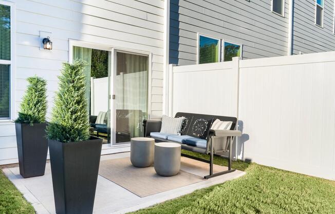 Private fenced backyards provide a dedicated outdoor living space with patios, landscaped surroundings, and room to relax, entertain, or enjoy time with pets outdoors.