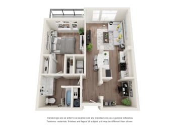 1 bed, 1 bath, 740 sqft, $2,927