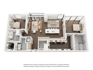 2 beds, 2.5 baths, 1,552 sqft, $7,145