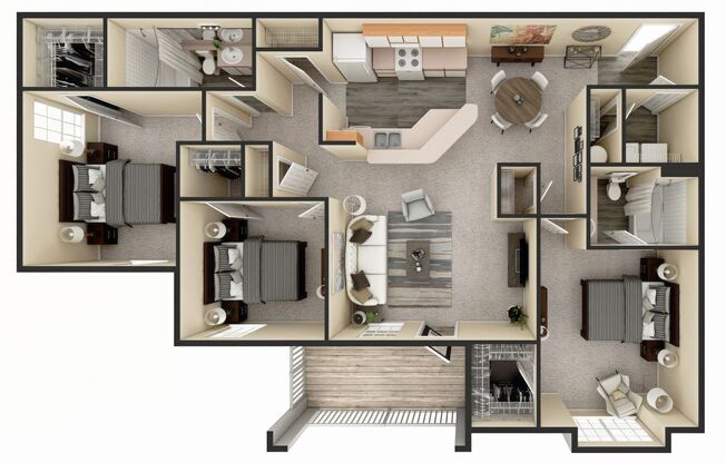 3 beds, 2 baths, 1,394 sqft, $1,632, Unit 3-3211