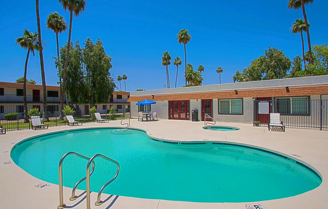 our apartments showcase a swimming pool