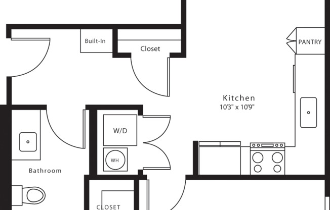 1 bed, 1 bath, 594 sqft, $2,040, Unit 829