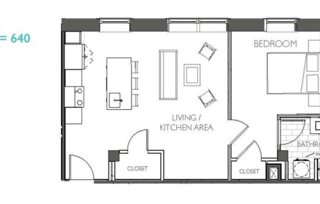 1 bed, 1 bath, 642 sqft, $1,688, Unit 216