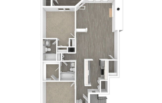 2 beds, 2 baths, 1,268 sqft, $2,000