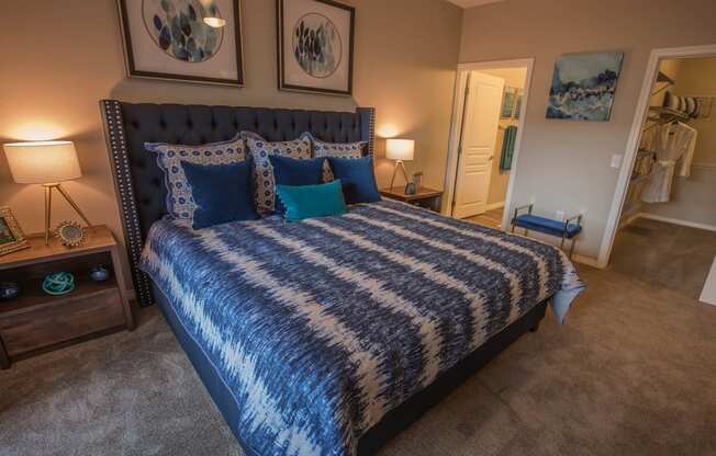 Bedroom with bed and pillows at Level 25 at Oquendo by Picerne, Las Vegas, Nevada