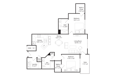 2 beds, 2 baths, 1,180 sqft, $1,395